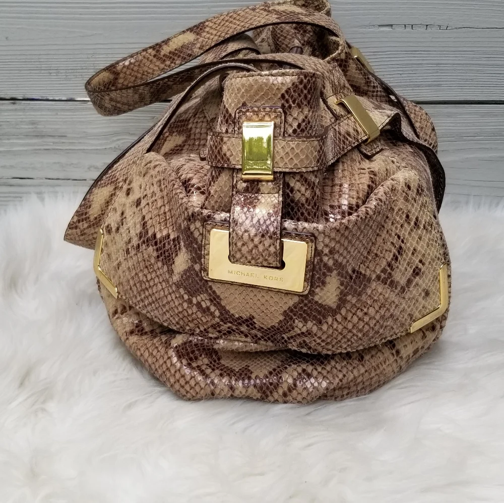 NWT Michael Kors Beverly Large Python Satchel